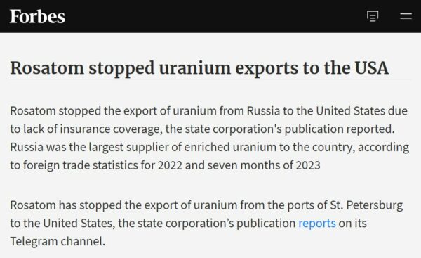 russia bans uranium exports united states