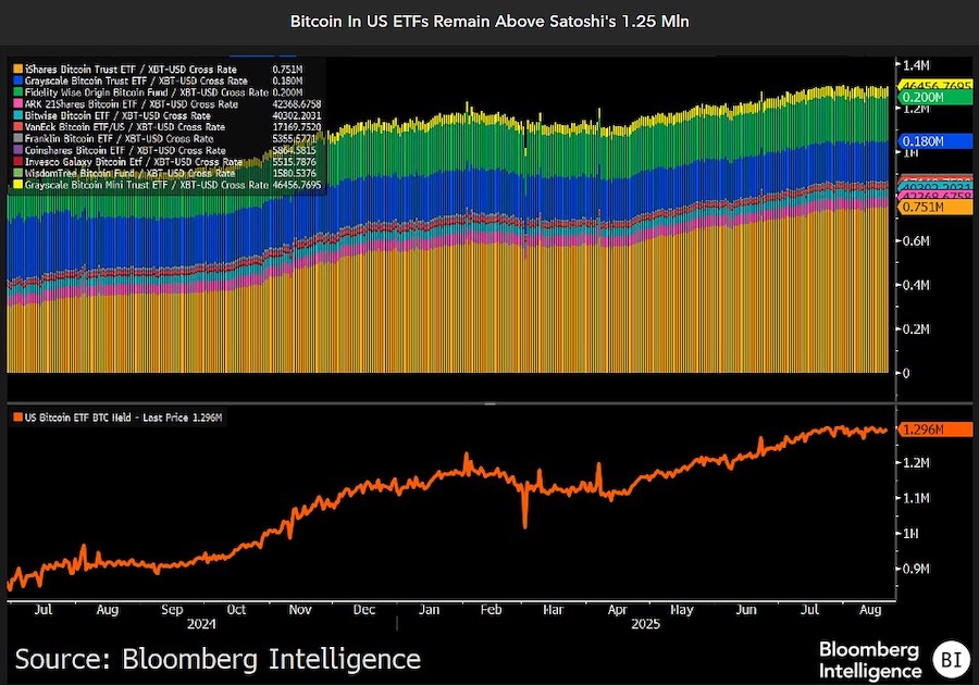 Bitcoin held by ETFs